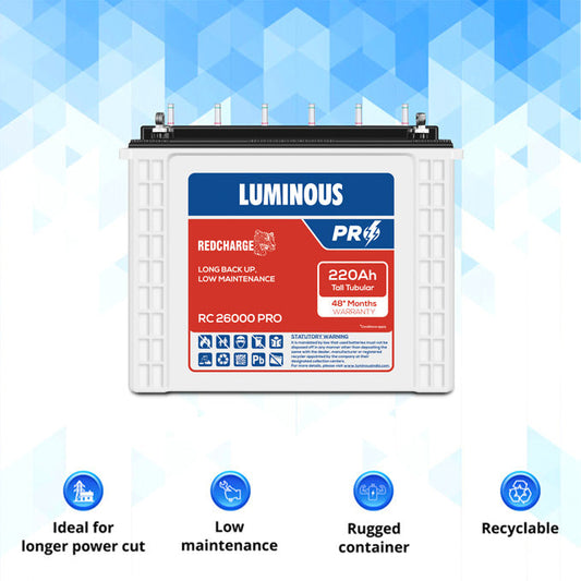 Luminous Battery 220 Ah - RC 26000 PRO